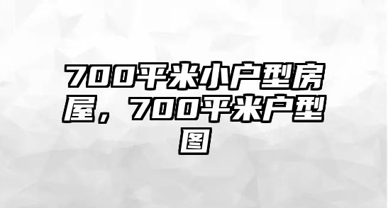 700平米小戶型房屋，700平米戶型圖