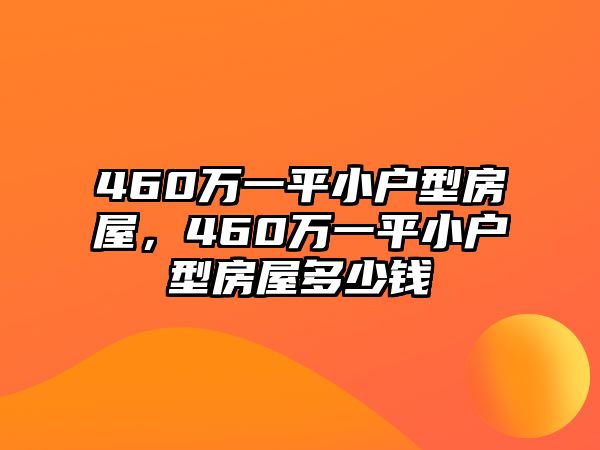 460萬一平小戶型房屋，460萬一平小戶型房屋多少錢